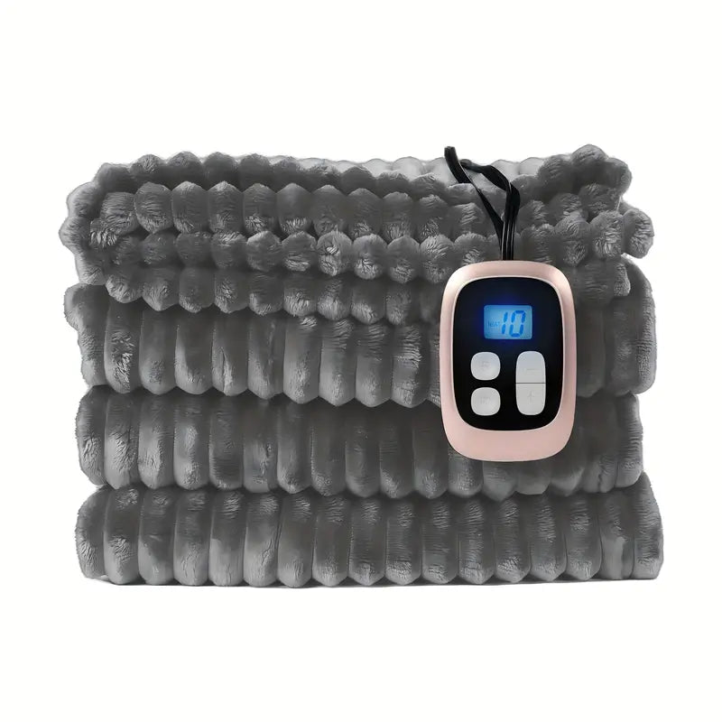 Heated Blanket Shawl – Soft Plush 50"x60" with 4 Heat Settings