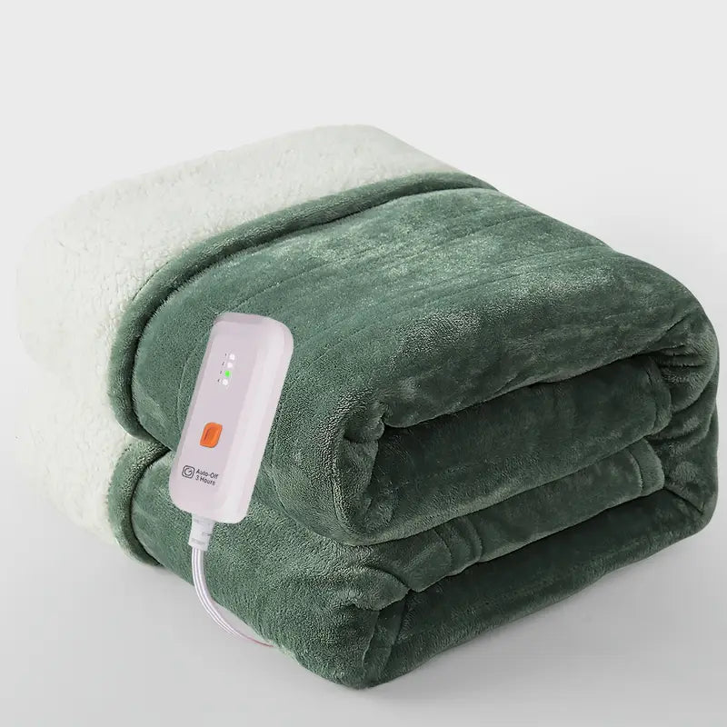 Heated Blanket Shawl – Soft Plush 50"x60" with 4 Heat Settings
