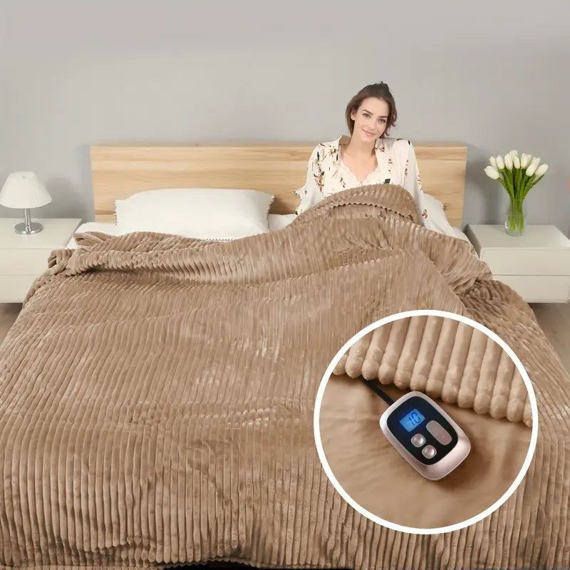 Heated Blanket Shawl – Soft Plush 50"x60" with 4 Heat Settings